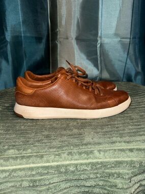 Cole Haan Cognac GrandPro Perforated Leather Sneakers